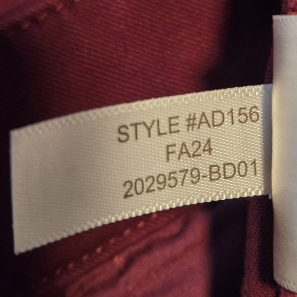 J Crew High Rise Girlfriend Chino Burgundy Straight Leg Pants 4 pkt Women's 10 - Picture 7 of 15